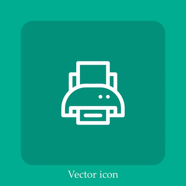 Printer Vector Icon Linear Icon Line Editable Stroke — Stock Vector