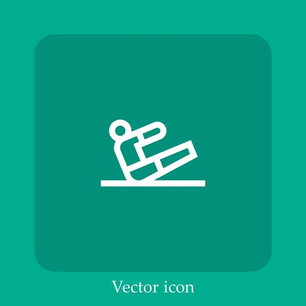 Icône Vectorielle Entraînement Icône Linéaire Ligne Avec Course Modifiable — Image vectorielle