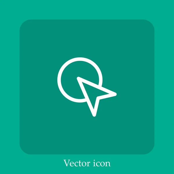 Clic Icono Vectorial Icono Lineal Línea Con Carrera Editable — Vector de stock