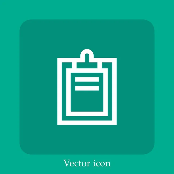 Zwischenablage Vektorsymbol Lineare Icon Line Mit Editierbarem Strich — Stockvektor