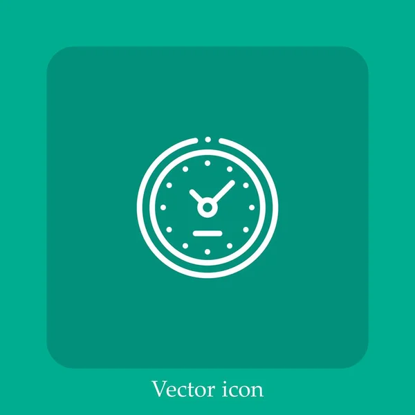 Free Time Vector Icon Linear Icon Line Editable Stroke — Stock Vector