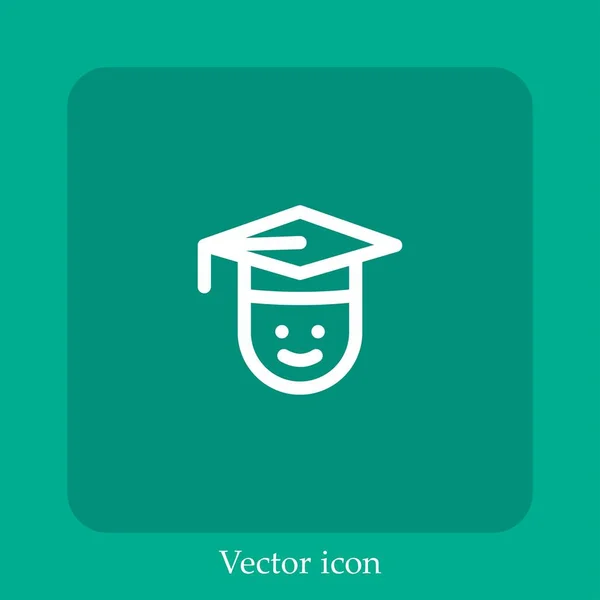 Icono Vectorial Graduado Icono Lineal Línea Con Carrera Editable — Vector de stock