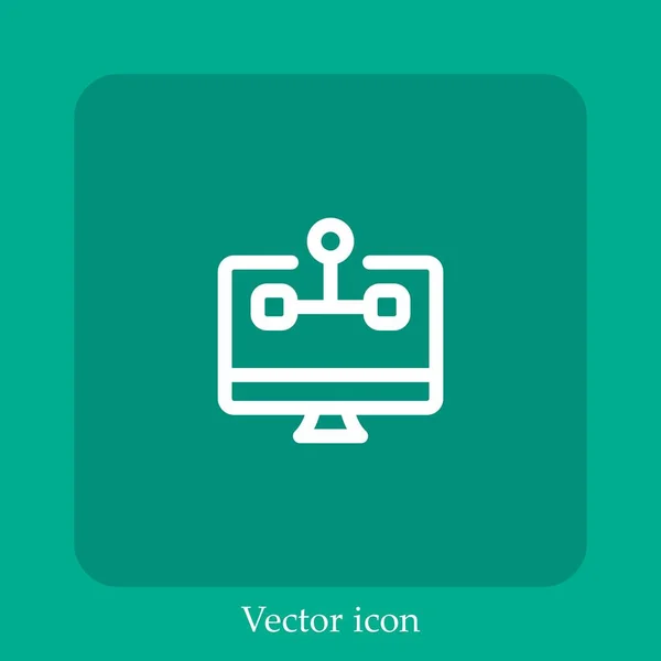 Hierarquia Estrutura Vetor Ícone Linear Icon Line Com Curso Editável — Vetor de Stock