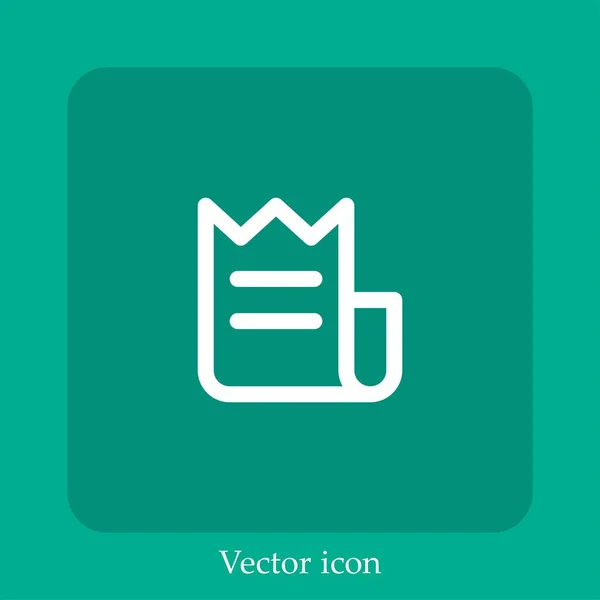Invoice Vector Icon Linear Icon Line Editable Stroke — Stock Vector