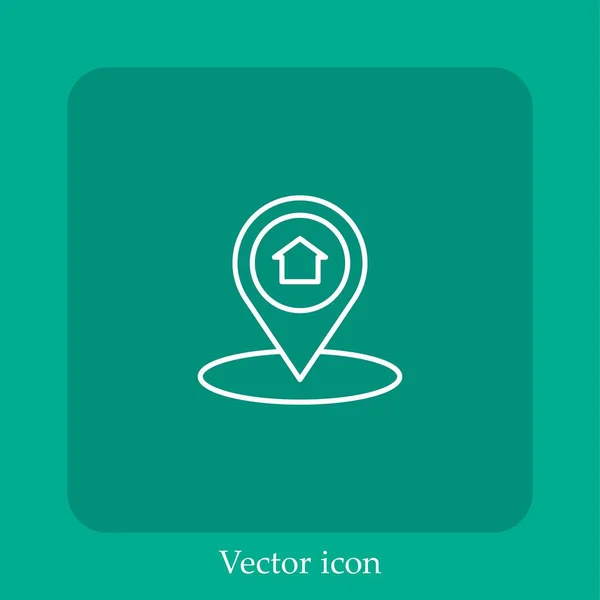 Home Vector Icono Lineal Icon Line Con Carrera Editable — Vector de stock