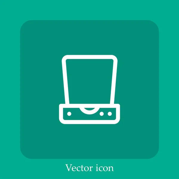 Ícone Vetorial Scanner Linear Icon Line Com Curso Editável — Vetor de Stock