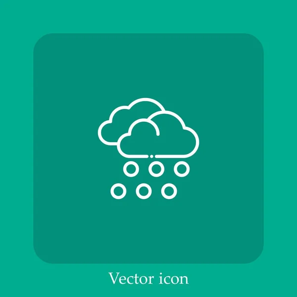 Icône Vectorielle Chute Neige Icône Linéaire Ligne Avec Course Modifiable — Image vectorielle