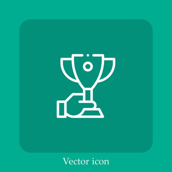 Trophy Vector Icon Linear Icon Line Editable Stroke — Stock Vector
