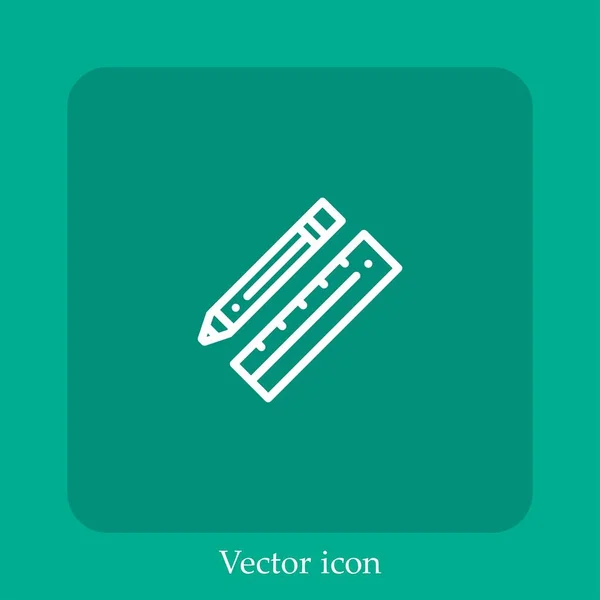 Ícone Vetor Design Linear Icon Line Com Curso Editável — Vetor de Stock