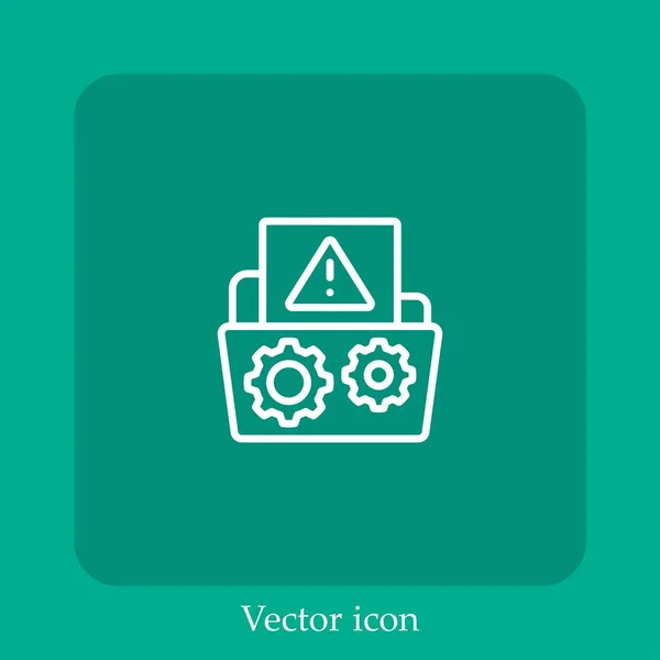 Icono Vector Carpeta Icon Line Lineal Con Carrera Editable — Vector de stock