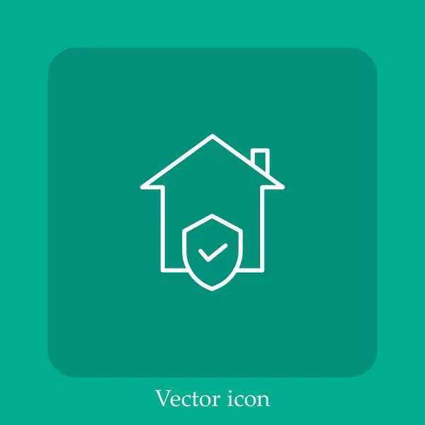 Icône Vectorielle Sécurité Icône Linéaire Ligne Avec Trait Modifiable — Image vectorielle