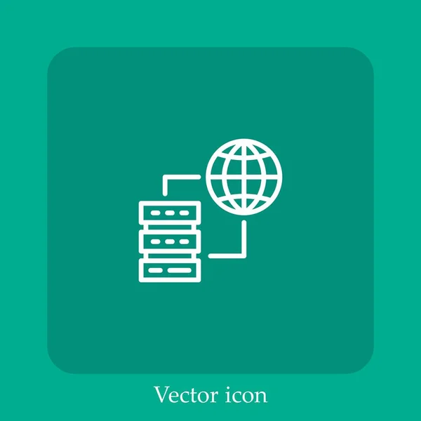 Servidor Ícone Vetorial Linear Icon Line Com Curso Editável — Vetor de Stock