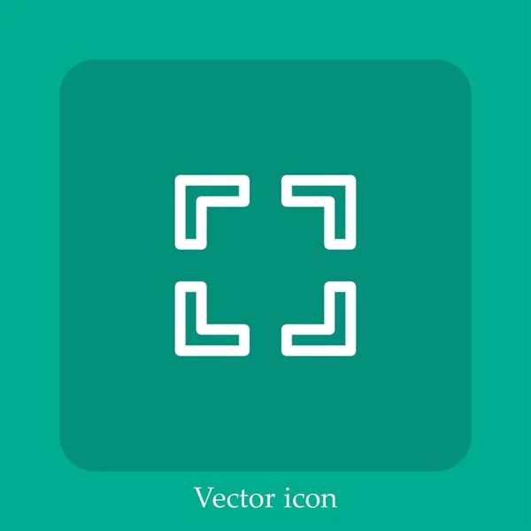 Icono Vector Enfoque Icon Line Lineal Con Carrera Editable — Vector de stock
