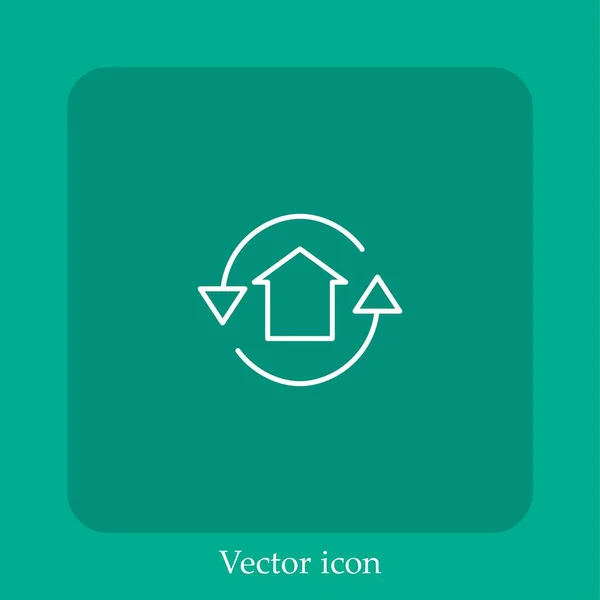 Ícone Vetor Imobiliário Linear Icon Line Com Curso Editável — Vetor de Stock