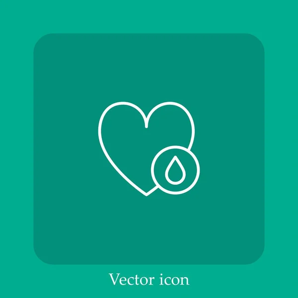 Herz Vektorsymbol Lineare Icon Line Mit Editierbarem Strich — Stockvektor