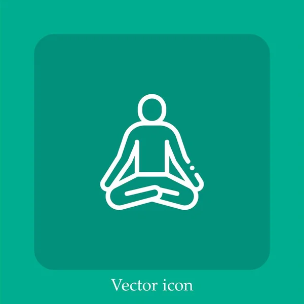 Ícone Vetorial Meditação Linear Icon Line Com Curso Editável — Vetor de Stock