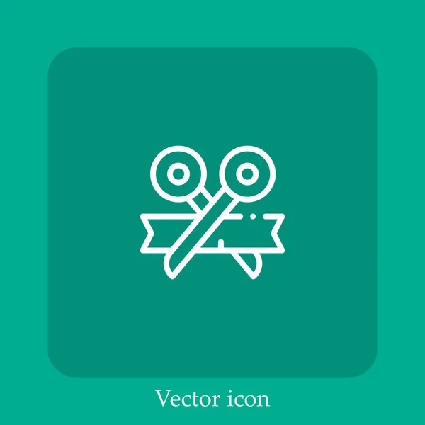 Nyitó Vektor Ikon Lineáris Ikon Line Szerkeszthető Stroke — Stock Vector