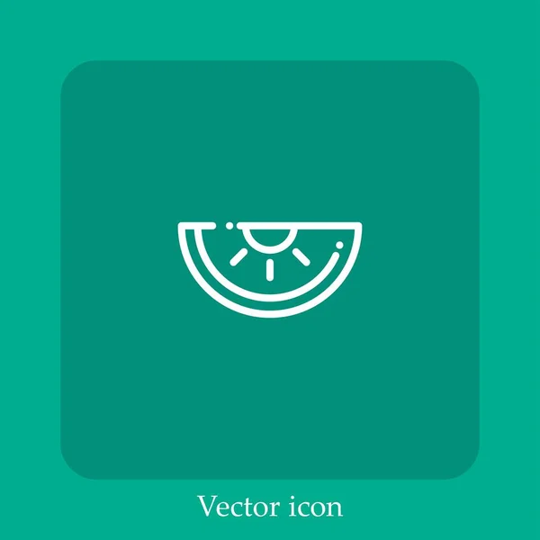 Icono Vector Sandía Icon Line Lineal Con Carrera Editable — Vector de stock