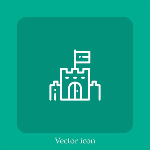 Ícone Vetorial Citadel Linear Icon Line Com Curso Editável — Vetor de Stock