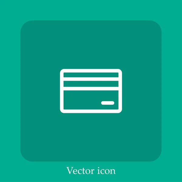 Tarjeta Crédito Icono Vector Icon Line Lineal Con Carrera Editable — Archivo Imágenes Vectoriales