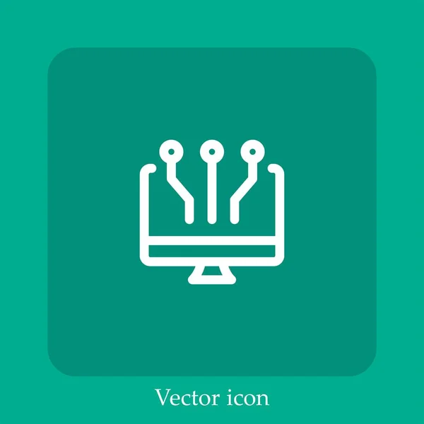 Icône Vectorielle Réseau Icône Linéaire Ligne Avec Trait Modifiable — Image vectorielle