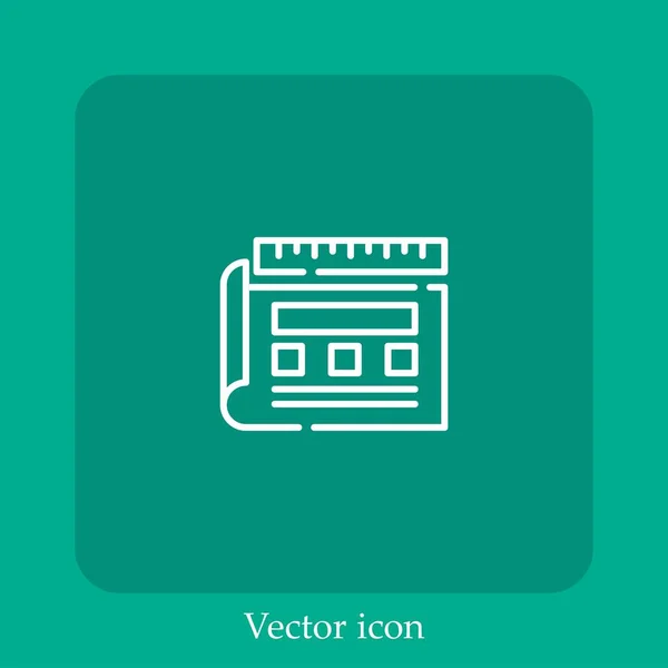 Protótipo Ícone Vetorial Linear Icon Line Com Curso Editável — Vetor de Stock