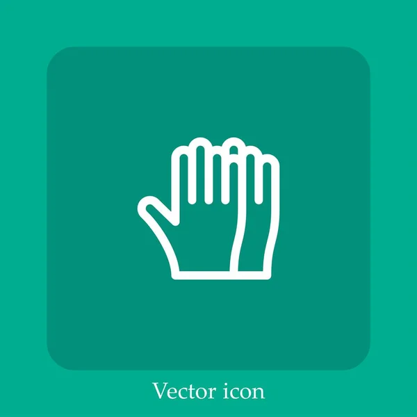Guantes Goma Icono Vector Icon Line Lineal Con Carrera Editable — Vector de stock