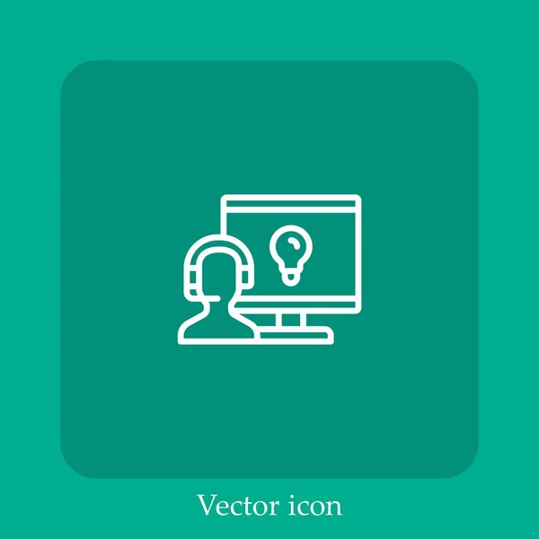 Ondersteuning Vector Pictogram Lineair Icon Line Met Bewerkbare Slag — Stockvector