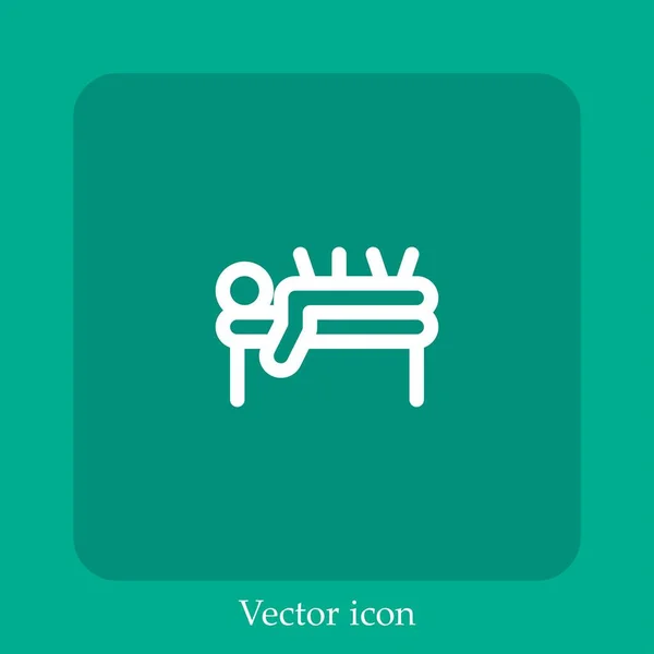 Icono Vector Acupuntura Icon Line Lineal Con Carrera Editable — Vector de stock