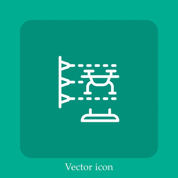 Icono Vector Impresora Icon Line Lineal Con Carrera Editable — Vector de stock