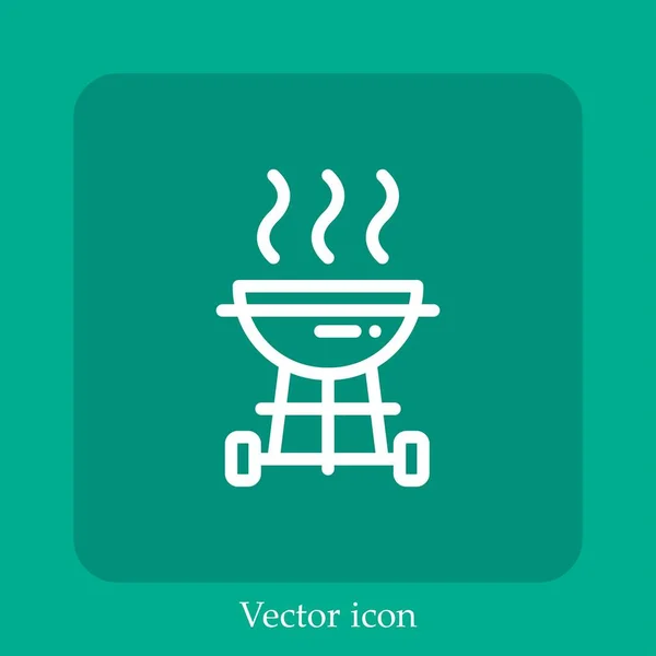 Bbq Vektor Symbol Lineare Icon Line Mit Editierbarem Strich — Stockvektor