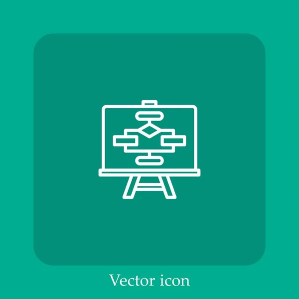 Bloque Icono Vectorial Icon Line Lineal Con Carrera Editable — Vector de stock