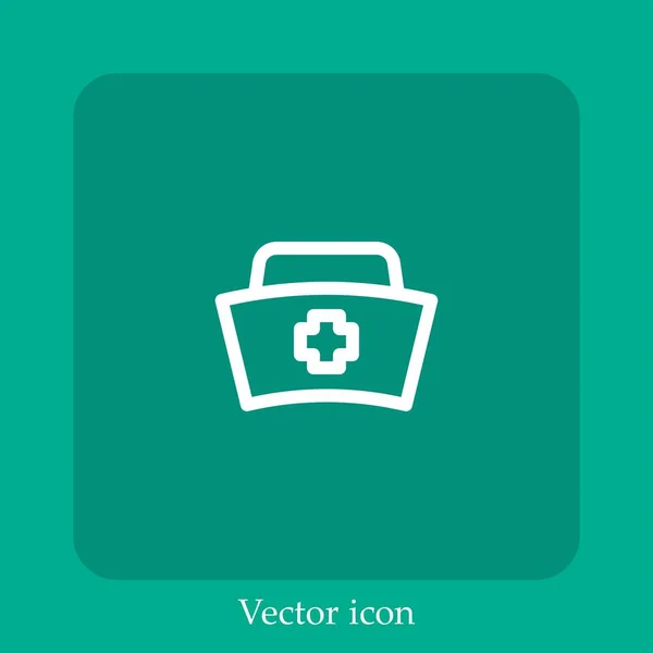 Icono Vector Enfermera Icon Line Lineal Con Carrera Editable — Vector de stock