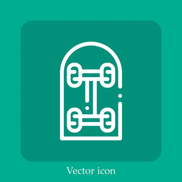 Ícone Vetor Patinação Linear Icon Line Com Curso Editável — Vetor de Stock