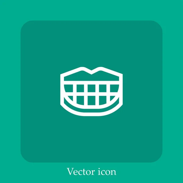 Ícone Vetorial Sorriso Linear Icon Line Com Curso Editável — Vetor de Stock