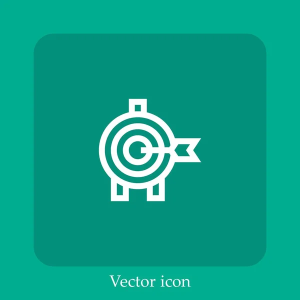 Target Vector Icon Linear Icon Line Editable Stroke — Stock Vector