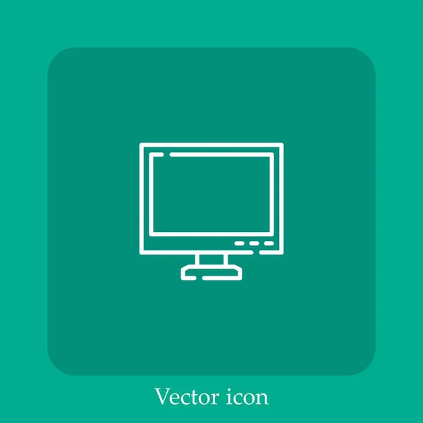 Ícone Vetorial Linear Icon Line Com Curso Editável — Vetor de Stock