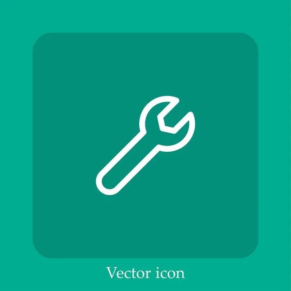 Ícone Vetor Chave Linear Icon Line Com Curso Editável — Vetor de Stock