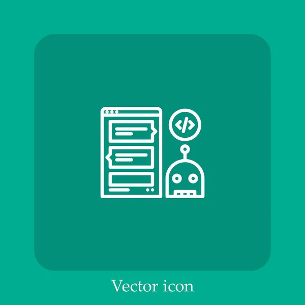 Ícone Vetor Chat Linear Icon Line Com Curso Editável — Vetor de Stock