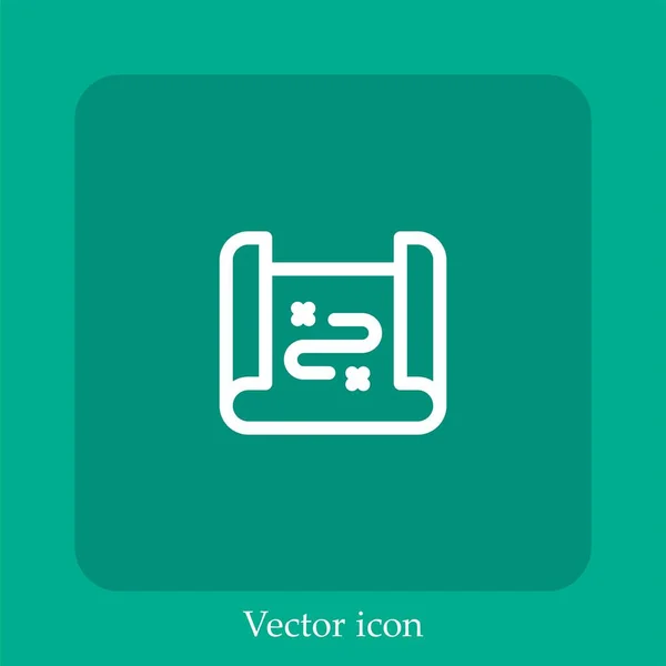 Karte Vektorsymbol Lineare Icon Line Mit Editierbarem Strich — Stockvektor