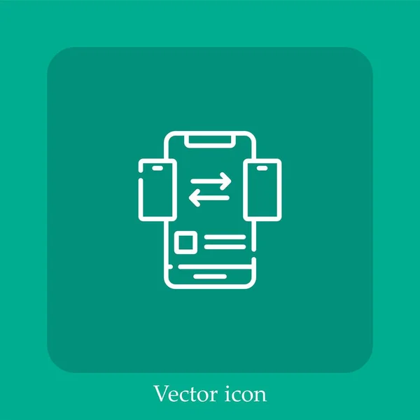 Ícone Vetor Mídia Social Linear Icon Line Com Curso Editável — Vetor de Stock