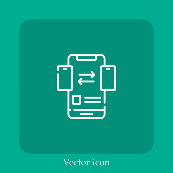 Icône Vectorielle Des Médias Sociaux Icône Linéaire Ligne Avec Trait — Image vectorielle