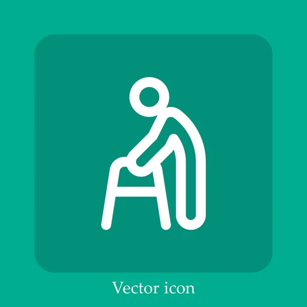Icône Vectorielle Walker Icône Linéaire Ligne Avec Course Modifiable — Image vectorielle