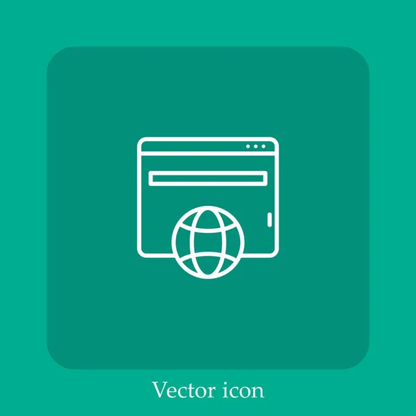 Ícone Vetorial Mundial Linear Icon Line Com Curso Editável — Vetor de Stock