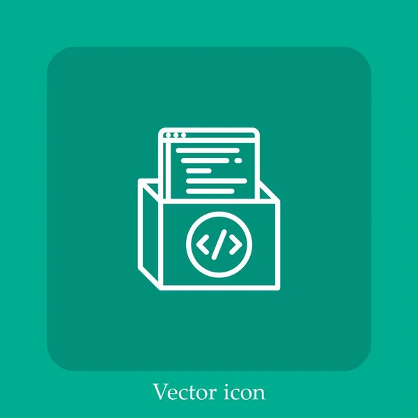 Box Vektor Symbol Lineare Icon Line Mit Editierbarem Strich — Stockvektor