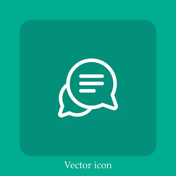 Ícone Vetor Conversa Linear Icon Line Com Curso Editável — Vetor de Stock