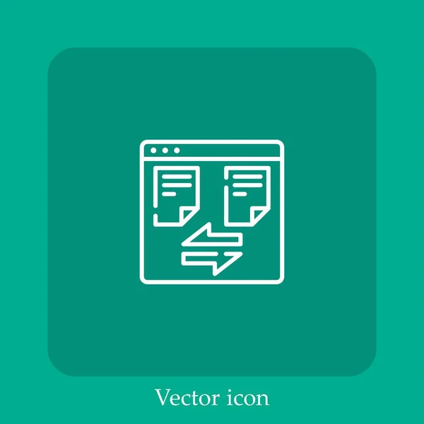 Icono Vector Transferencia Datos Icon Line Lineal Con Carrera Editable — Vector de stock