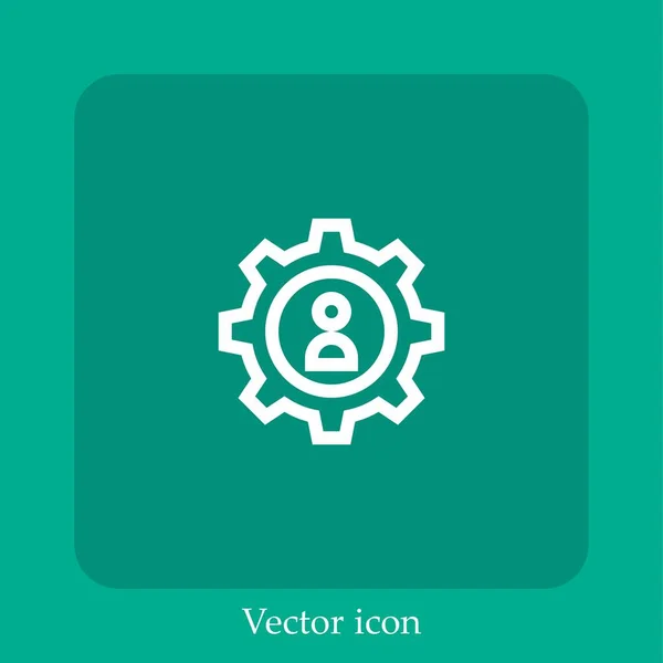 Icono Del Vector Desarrollo Icon Line Lineal Con Carrera Editable — Vector de stock
