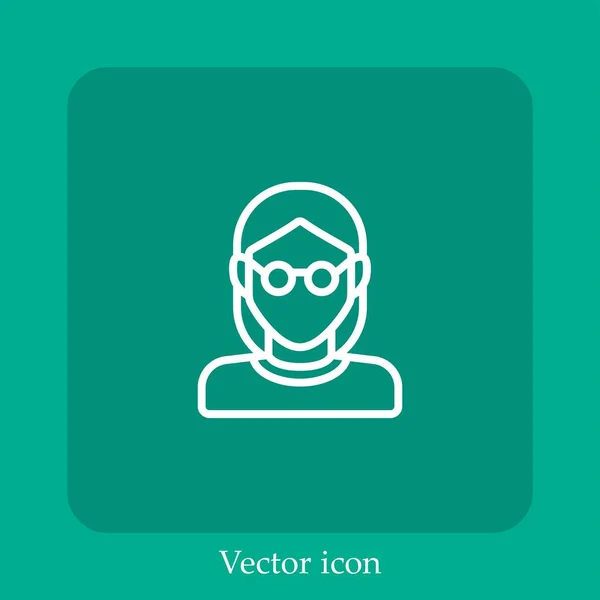 Icona Vettoriale Nonna Icon Line Lineare Con Ictus Modificabile — Vettoriale Stock