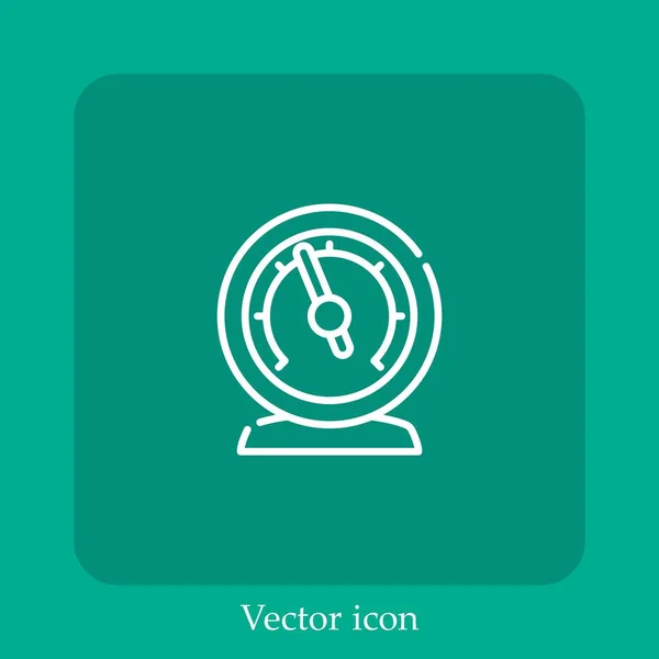 Ícone Vetor Manômetro Linear Icon Line Com Curso Editável — Vetor de Stock